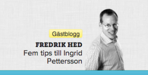 Fredrik Hed, bloggare